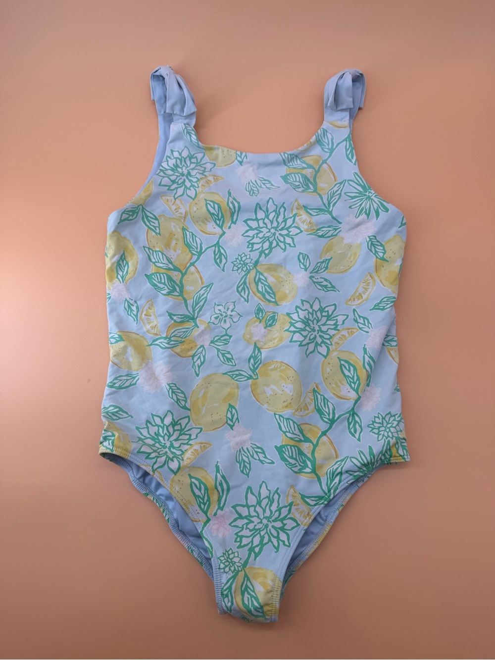 Lilly‎ Pulitzer One-Piece Swimsuit with Lemon Print - Light Blue & Yellow